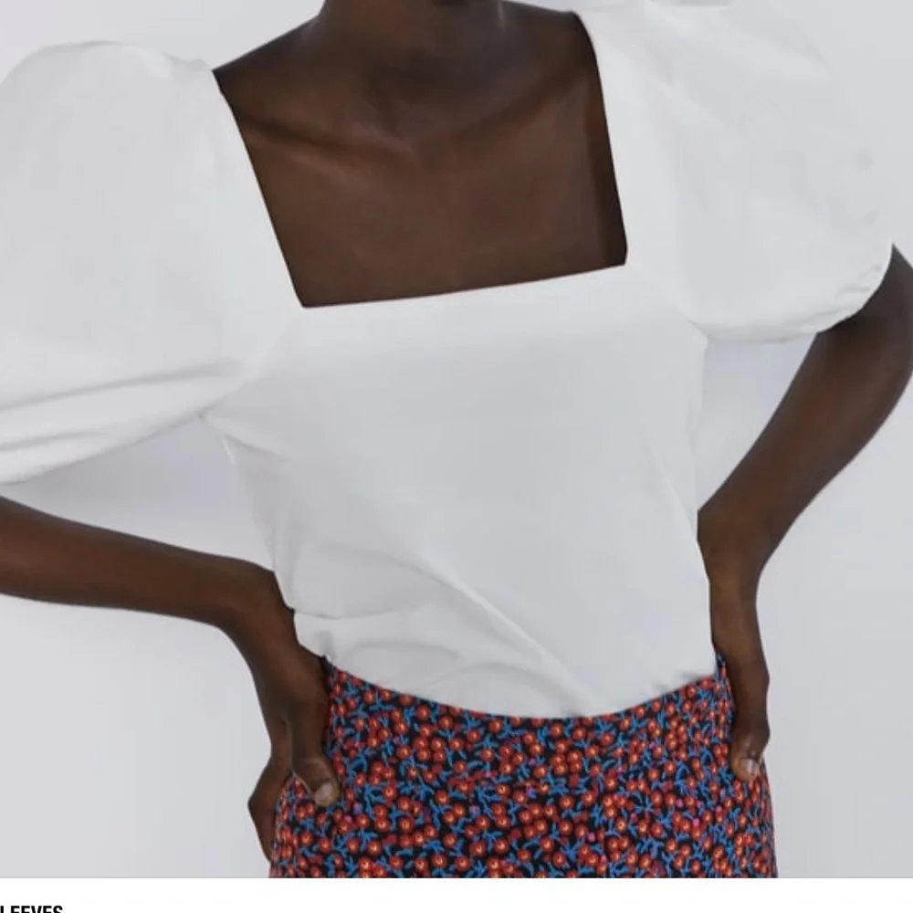Zara White Shirt with Puff Full Sleeve sz Large